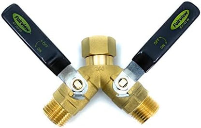 Fairview Industrial-Grade Garden Hose Splitter, Large Handles