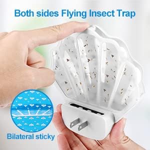 Gnat Traps for House Indoor HU002 Plug-in Fly Trap Indoor, Electric Gnat Killer Indoor Catcher Flying Insect Trap with Night Light UV Attractant Catcher for Bedroom, Kitchen, Office (1 Pack, White)