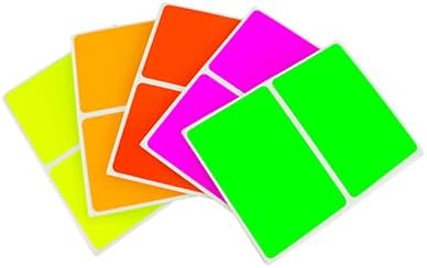 ChromaLabel 2x3 Inch Rectangle Stickers, High Visibility Sticker Tags Color Coding Labels, Easy to Write On Labels - 150 Stickers per Variety Pack, 5 Assorted Color Matte Finish Fluorescent Sticker