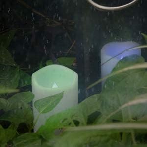 CANDLE CHOICE Waterproof Outdoor Battery Operated Flameless Candles with Remote Timer Plastic Flickering Fake Electric LED Pillars for Lantern Garden Wedding Christmas Decorations 3x4 Inches 3 PCS