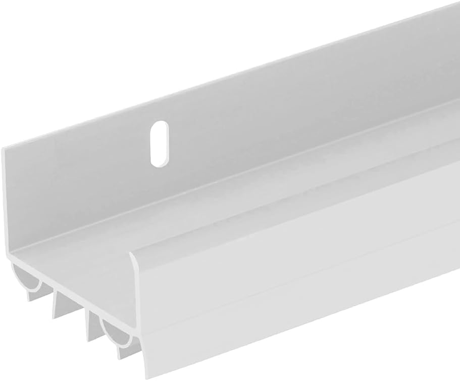 PVC Slide-On Door Bottom | Adjustable Plastic Weatherstrip Door Bottom with Drip Cap | 3 Feet (36-Inch) | for 1 3/4” Doors | Black | Fits Gaps 3/8” to 7/8” | Made in The USA