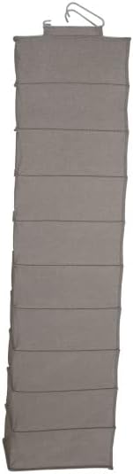 Household Essentials 311322 Hanging Shoe Storage Organizer for Closets |10 Pocket Shelves | Natural Canvas