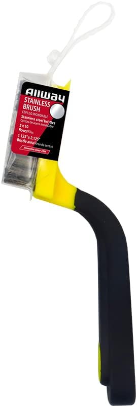 ALLWAY GB Narrow Nylon Stripper & Grout Brush | Soft-Grip Handle, Ideal for Tile and Grout