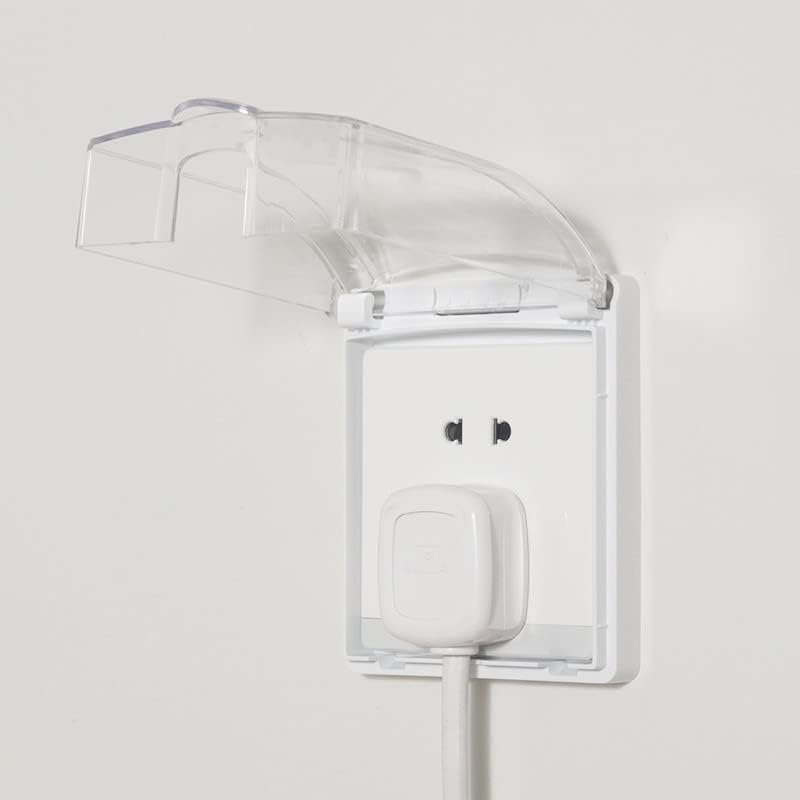 Fielect Weatherproof in Use Outlet Cover Plug 86 Type Electrical Outlet Cover Receptacle Protector 98x110x43mm for Retrofit Siding Construction, Transparent