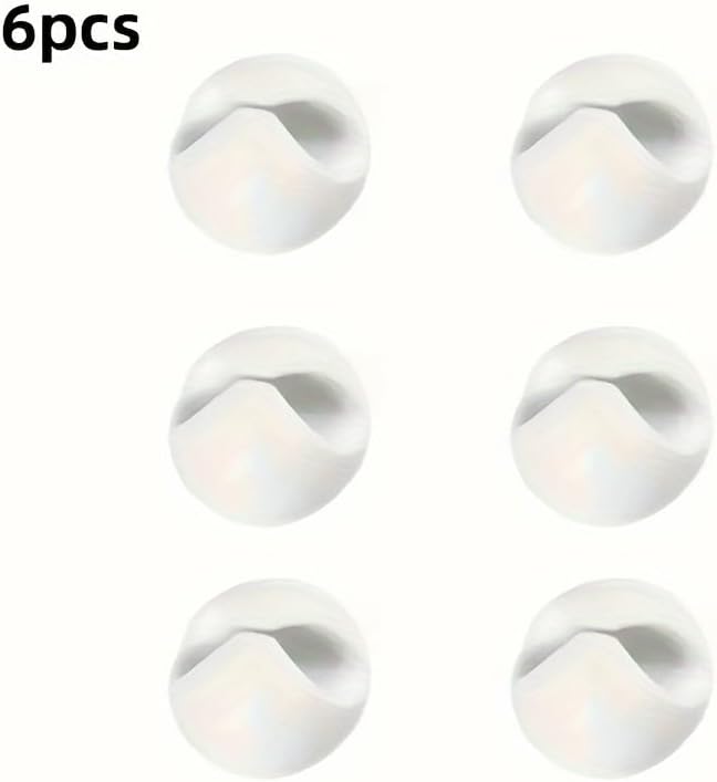 3/6/12pcs Cable Organizer Clips | Adhesive Desktop Cable Holders, Ideal for Home, Office, Wall, Bedside Table Use (6)