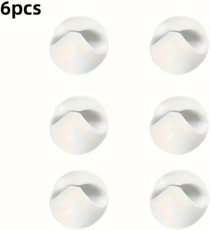 3/6/12pcs Cable Organizer Clips | Adhesive Desktop Cable Holders, Ideal for Home, Office, Wall, Bedside Table Use (6)
