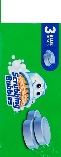 Scrubbing Bubbles Continuous Clean Toilet Drop-Ins, Automatic Blue Toilet Bowl Cleaner, Septic-Safe Tank Tablets Remove Hard Water Minerals & Limescale, Stain & Smell Protection, 3 Count (Pack of 1)