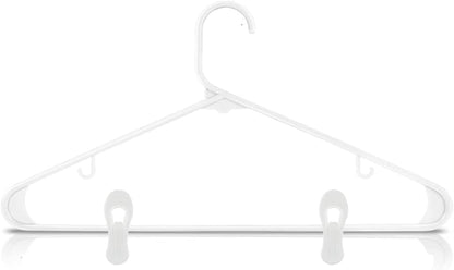 Otylzto 20 Pcs Multi-Purpose Clips for Hangers, White Clothes Hanger Clips, Standard Plastic Hanger