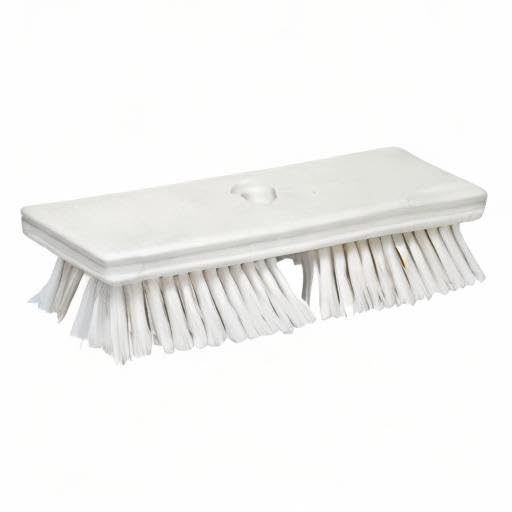 SPARTA Plastic Floor Scrub Brush, Brush Head Only, Deck Brush with ACME Standard Thread Fitting for Deck, Industrial Kitchens, and Hospitals, 10 Inches, Yellow