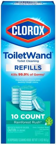 Clorox ToiletWand Toilet Cleaner Refills, Toilet brush, Rainforest Rush, 10 Ct