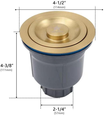 STARSTAR 3-1/2in Stainless Steel Sink Drain Kit with Removable Deep Basket and Sealing Lid