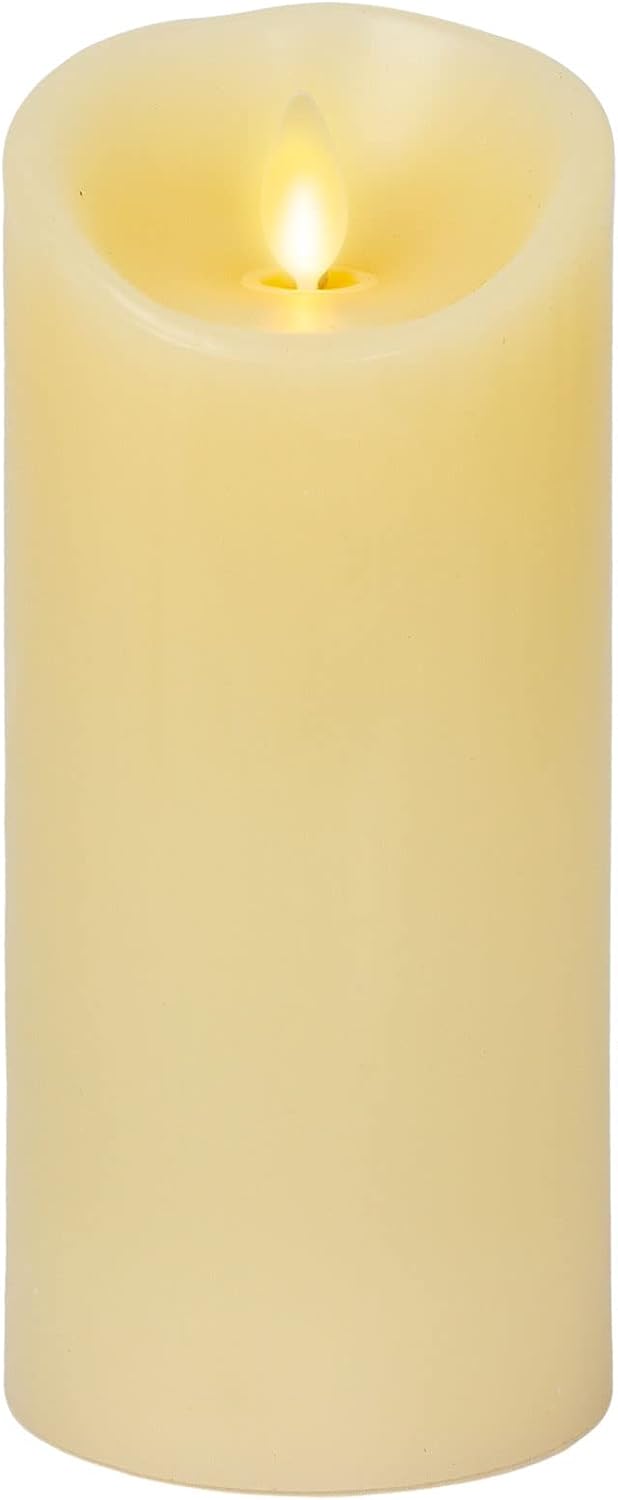 Luminara Flameless LED Battery Operated Ivory Pillar Candle, Flickering Realistic Moving Flame, 3" x 4.5" Luminous Real Wax Indoor Home Decor Pack of 1