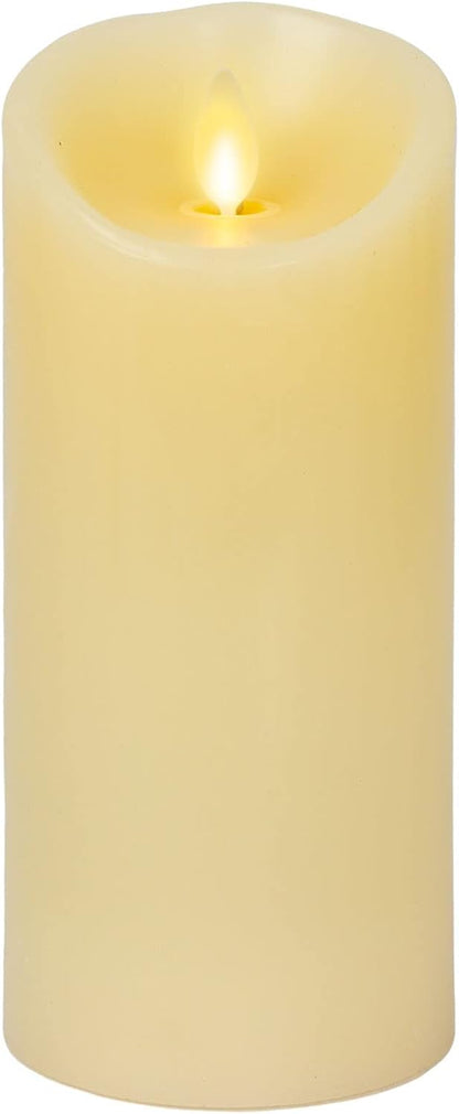 Luminara Flameless LED Battery Operated Ivory Pillar Candle, Flickering Realistic Moving Flame, 3" x 4.5" Luminous Real Wax Indoor Home Decor Pack of 1