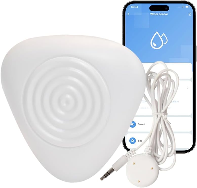 NEO Zigbee 3.0 Water Leak Detector, Smart Water Sensor Alarm for Home & Basement, Compatible with SmartThings and Home Assistant (ZHA & Z2M), 2 Pack