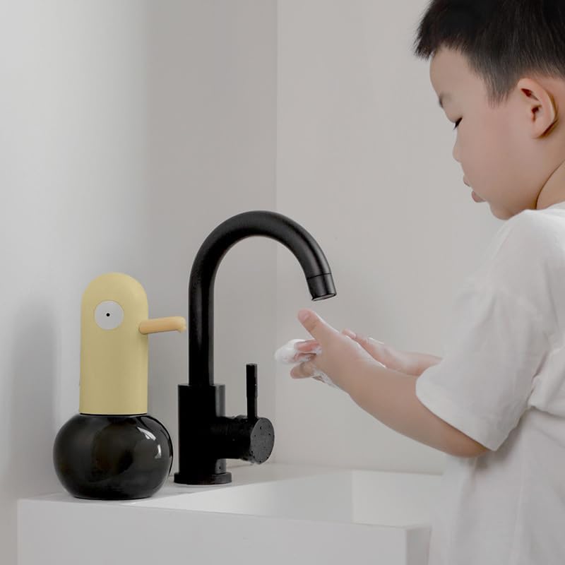Kids Automatic Soap Dispenser - Cute Duck Touchless Foaming Hand Soap Dispenser, Waterproof USB Rechargeable, Hand- Free Shampoo Dispensers for Bathroom, Kitchen Countertop, Preschool
