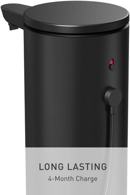 simplehuman Liquid Sensor Pump with Caddy, 9 oz Automatic Soap Dispenser for Kitchen and Bathroom, Touchless Motion Sensor, Variable Dispense, Rechargeable, High-Grade White Steel