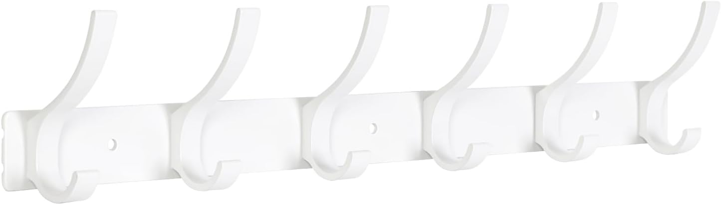 Optish Coat Rack Wall Mount, Wall Hooks for Hanging, Entry Coat Hooks Coat Hanger, Hat Rack Holder for Wall, Key Holder Purse Racks, Towel Rack for Bathrooms (2 Pack, Black)