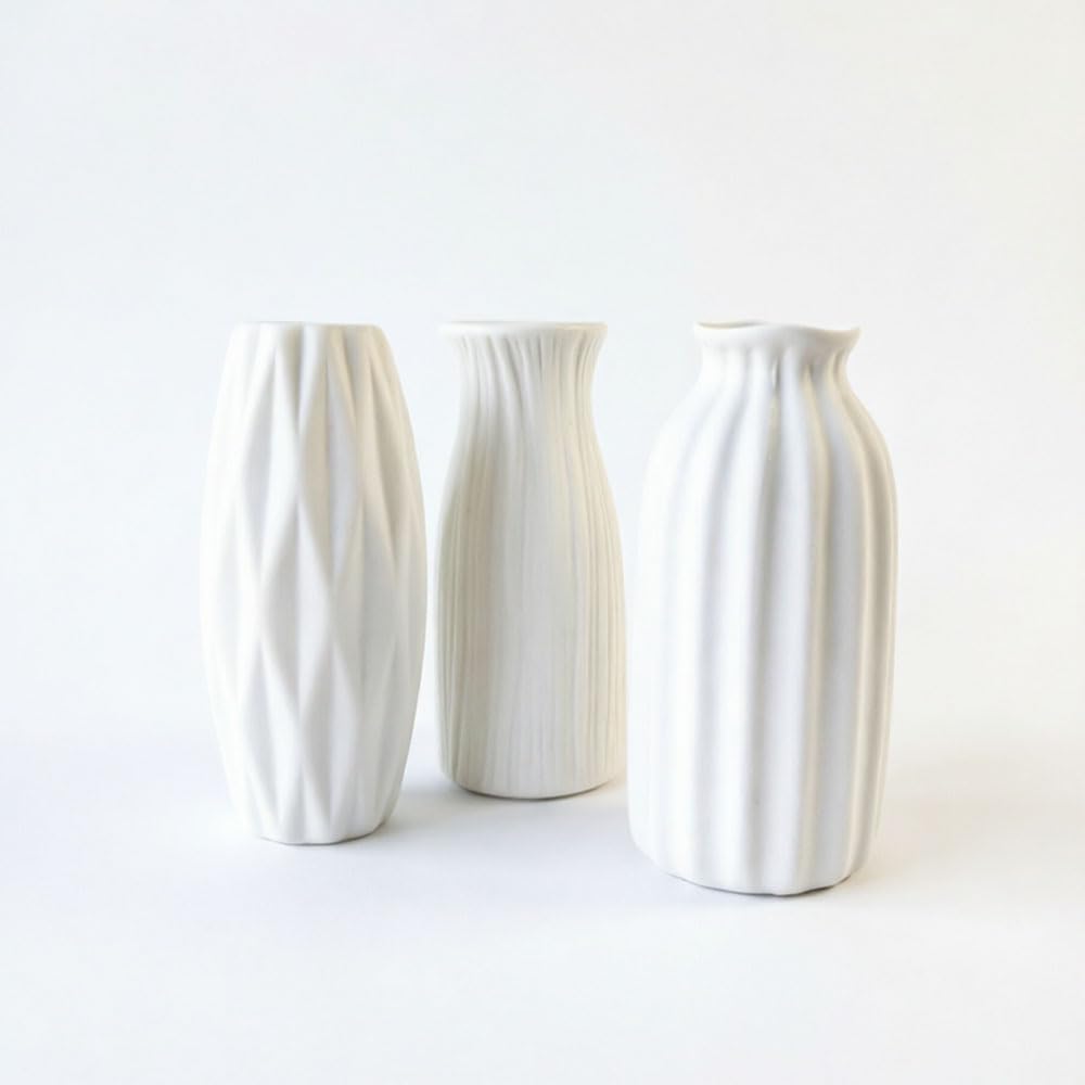 Daittin Small Ceramic Vase Set, Mini Flower Vases for Home Decor, Aesthetic Table Centerpieces for Living Room Bedroom Bathroom Shelf (Style-5)