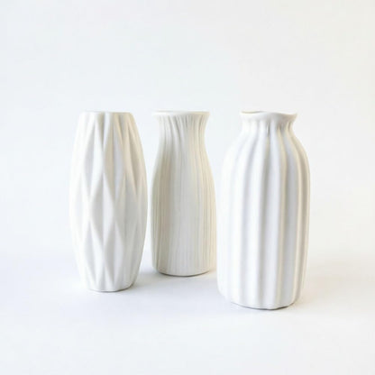 Daittin Small Ceramic Vase Set, Mini Flower Vases for Home Decor, Aesthetic Table Centerpieces for Living Room Bedroom Bathroom Shelf (Style-5)