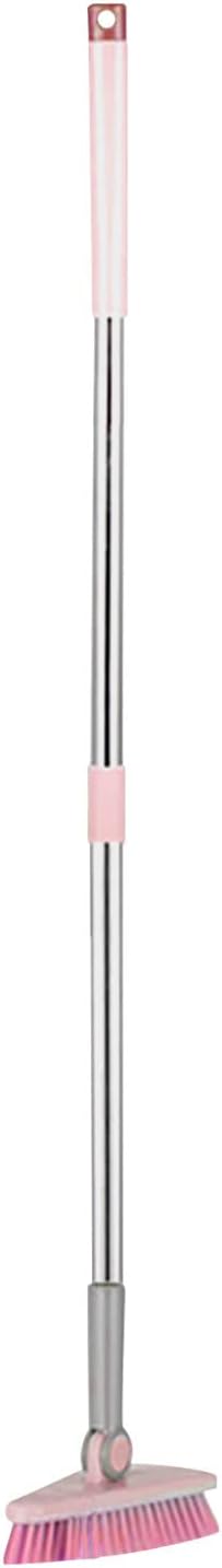 Scalable Cleaning Brush with Long Handle Floor Scrubbers Cleaning Supplies Scrub Brush with Long Handle Bathtub Scrubber for Pool Bathroom Bathtub Toilet Floor Kitchen Bathroom Cleaning Tools (Pink)