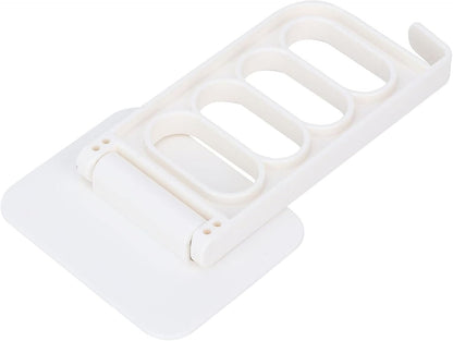 GOTOTOP Laundry Rack, PVC Wall Mounted Clothes Dryer Rack with Traceless Adhesive, 4 Hole Rotating Hanger, 5kg Load, Space Saving for Bathroom Closet Door Glass (Beige)