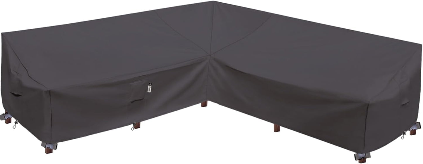 Patio Deck Box Cover, 63x30 Inch Fire Pit Covers with Straps and Handles, Waterproof Heavy Duty Outdoor Furniture Winter Cover for Keter, Suncast, Lifetime Container
