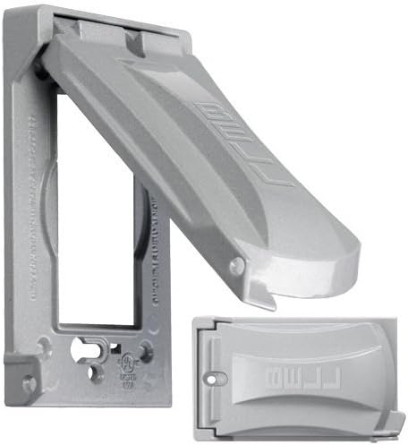 Hubbell Bell MX1050S Single-Gang Weatherproof Heavy Duty Universal Flip Cover, 2.87"W x 4.84"H, Gray Finish