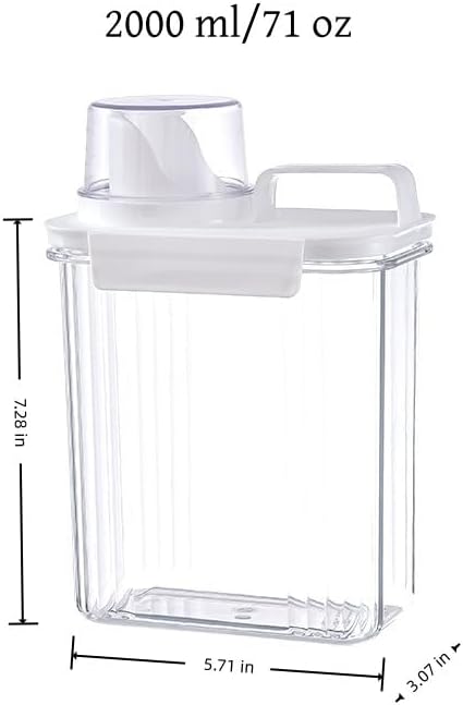 Provoue Laundry Detergent Dispenser-2 Pack, 37 oz Detergent Dispenser with 4 Removable Labels, Laundry Soap Dispenser for Laundry Room Organization and Storage, BPA Free & PET Plastic Clear