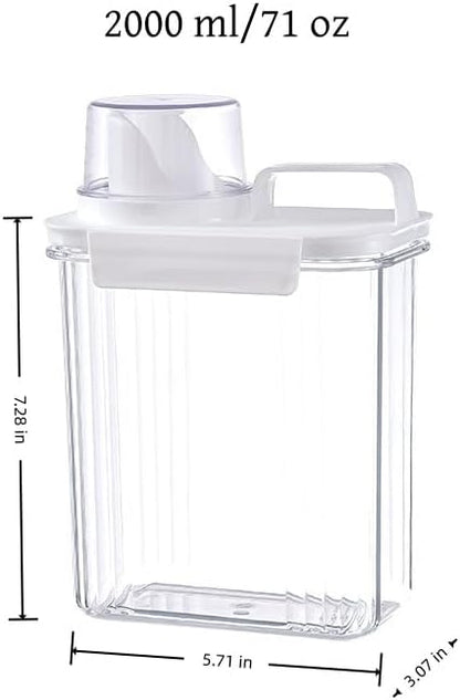 Provoue Laundry Detergent Dispenser-2 Pack, 37 oz Detergent Dispenser with 4 Removable Labels, Laundry Soap Dispenser for Laundry Room Organization and Storage, BPA Free & PET Plastic Clear