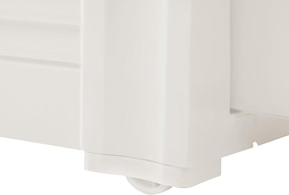 Narrow Storage Deep Cabinet, Space-Saving Mobile Slim Plastic Bathroom Storage Cart, Organizer Cart with Wheels for Office Classroom Bedroom, Easy Assembly & Removable Drawers (4-Tier)