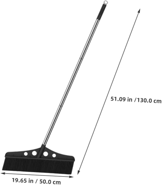 Wide Outdoor Broom Heavy Duty Stainless Steel Lawn Sweeper with Handle for Efficient Cleaning of Patios Decks Gardens and