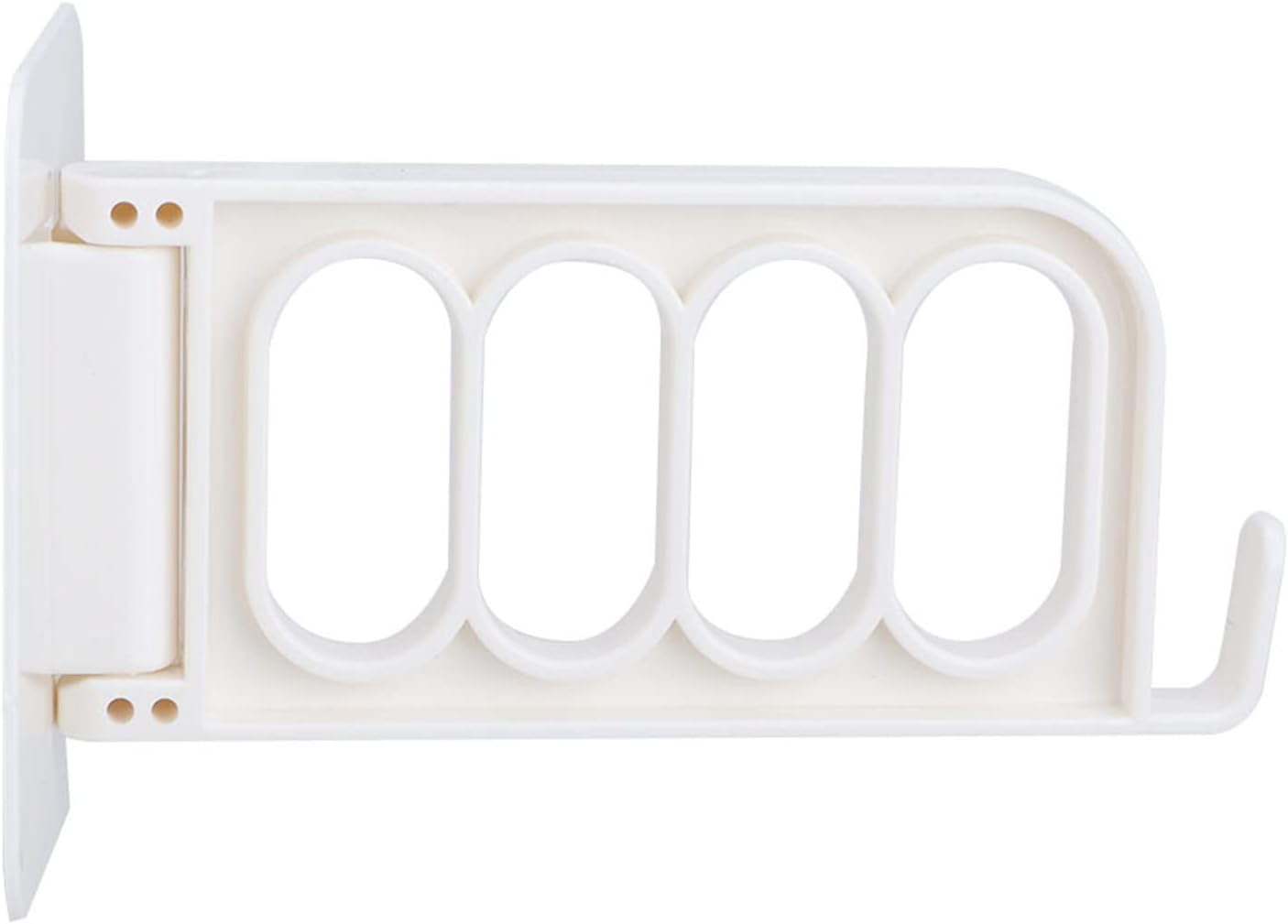 GOTOTOP Laundry Rack, PVC Wall Mounted Clothes Dryer Rack with Traceless Adhesive, 4 Hole Rotating Hanger, 5kg Load, Space Saving for Bathroom Closet Door Glass (Beige)