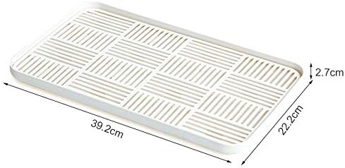 2-in-1 Kitchen Sink Caddy Organizer with Plastic Drain Grate, Double-Layer Drain Sponge Soap Holder & Food Fruit Vegetable Drain Tray for Sink Countertop Home Kitchen Restaurant Hotel, Grey (1 Pack)