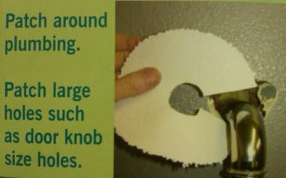 Stepsaver Products USA Made Self-Adhesive Trump Wall Repair Patch Kit Textured (1) Pack with 8 Repair Patches for Door Knob Sized Holes and 8 Center Reinforcement Patches.