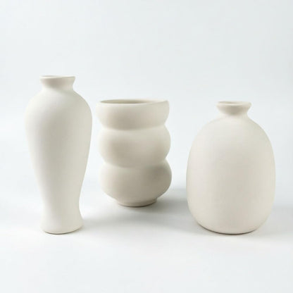 Daittin Small Ceramic Vase Set, Mini Flower Vases for Home Decor, Aesthetic Table Centerpieces for Living Room Bedroom Bathroom Shelf (Style-5)