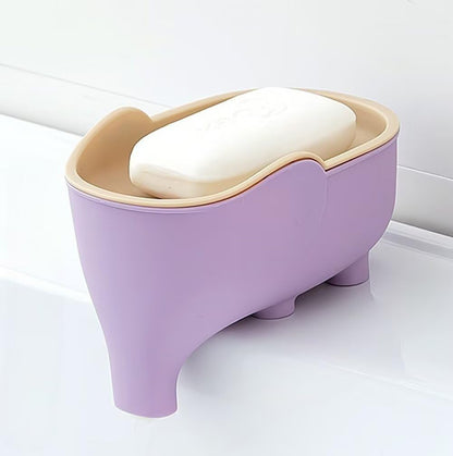 Soap Dish Holder for Shower Bar Double Layer Cute Lotus Shape Adhesive Tray Sink Wall Mounted Shampoo NO-Drilling Self Draining Hanging Saver Rack Plastic Bathroom Bathtub Kitchen，Pink