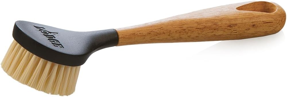 Lodge Scrub Brush - Durable Cast Iron Cookware Cleaning Brush with Ergonomic Handle - Reusable Kitchen Cleaning Tool for Skillets, Griddles & Dutch Ovens - 10 Inches | bike-oils