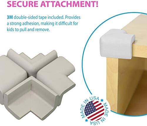 KidKusion 4-Piece Safety Corner Cushion, Black, Child Proofing Corner Guard, Made in USA, Child Safety, Home Furniture Safety Bumper, Baby Proof Table Protector, 4 Count (Pack of 1)