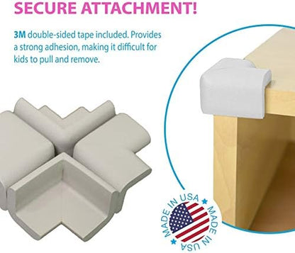 KidKusion 4-Piece Safety Corner Cushion, Black, Child Proofing Corner Guard, Made in USA, Child Safety, Home Furniture Safety Bumper, Baby Proof Table Protector, 4 Count (Pack of 1)
