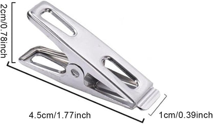 Generic 40pcs Clothes Pins Antiskid Stainless Steel Windproof Clothes Drying Hanger Clothespins Clothes Clips Clothes Pegs Photo Clips, Silver