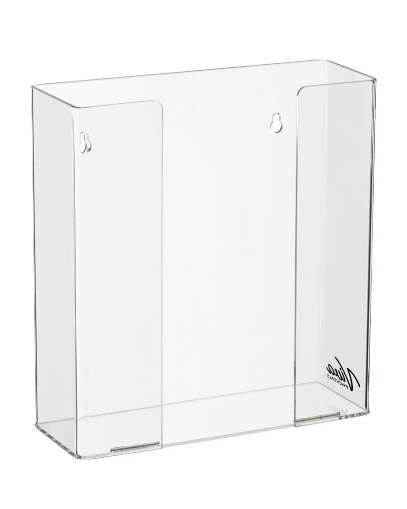 AdirMed VivaEssentials Double Glove Box Holder, Wall Mount or Free Standing Black Acrylic Glove Holder