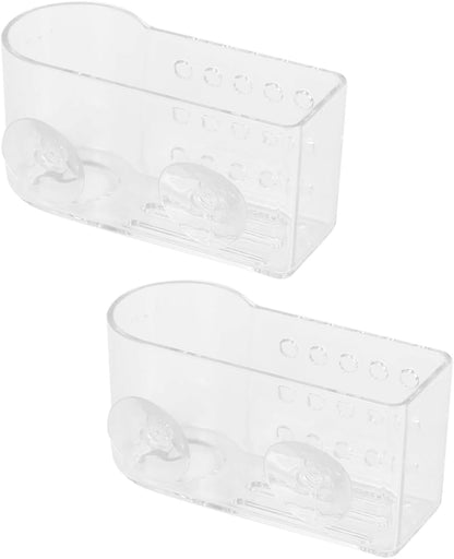 SEWACC 2 Pcs Kitchen Sponge Holder and Cleaning Cloth Rack, Single-Layer Draining Storage Organizer, Wall-Mounted No-Drill Sponge Drainer for Kitchen Sink, Household Drying Rack