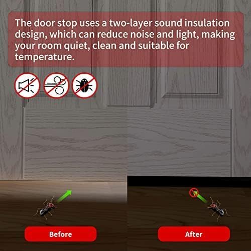 Door Draft Stopper, 36” Length Cuttable Weather Stripping Door Seal, Strong Adhesive Door Sweep for Exterior and Interior Doors (2, Black)