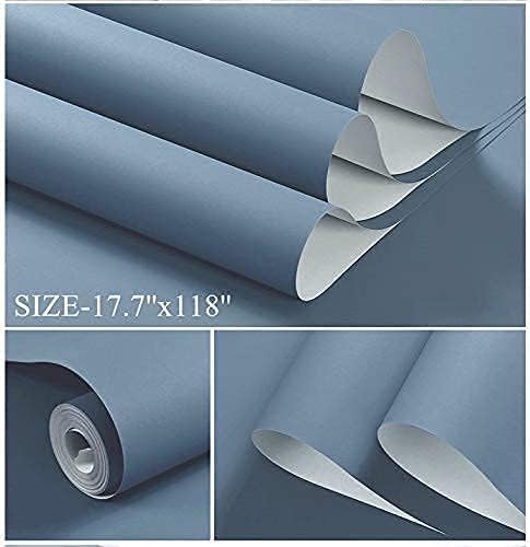 Dimoon 118''x17.7'' Green Peel and Stick Wallpaper Contact Paper Modern Self Adhesive Wall Paper Removable Renter Friendly Textured Solid Color Shelf Cabinet Vinyl Roll (118''x17.7'',Dark Green) - Colors A