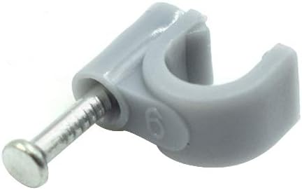 Flat Ethernet Cable Wire Clips with Nail, 14mm, White | Single Coaxial Cable Clamps, Cable Management
