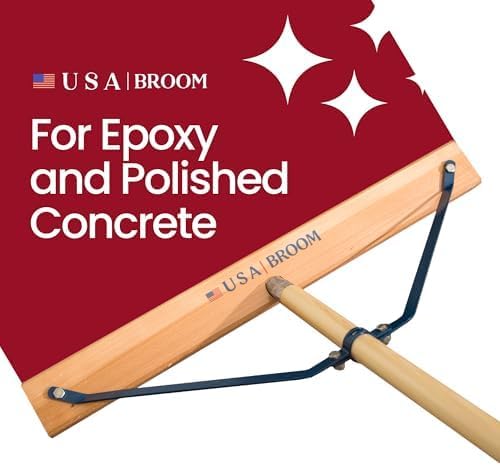 36" Heavy Duty Outdoor Push Broom with 60" Handle. Ideal for Asphalt, Concrete & Heavy Debris. Durable American Made Steel Brackets-Stainless Steel Hardware. No Plastic. 100% USA Made