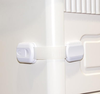 Safety Locks 8-Pack – Strong 3M Adhesive Cabinet & Drawer Locks, No Screws or Magnets Required – Easy, Tool-Free Installation for Cabinets, Furniture, Kitchen, Ovens, Toilet Seats