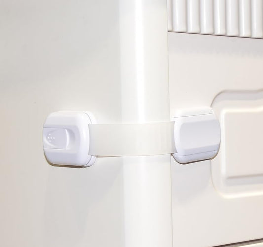 Safety Locks 8-Pack – Strong 3M Adhesive Cabinet & Drawer Locks, No Screws or Magnets Required – Easy, Tool-Free Installation for Cabinets, Furniture, Kitchen, Ovens, Toilet Seats