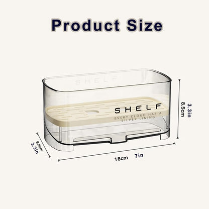 Sponge Holder for Kitchen Sink, Clear Acrylic Sink Organizer with Auto-Draining Tray, Countertop Sink Caddy for Sponges, Soap, Brush & Cleaning Tools