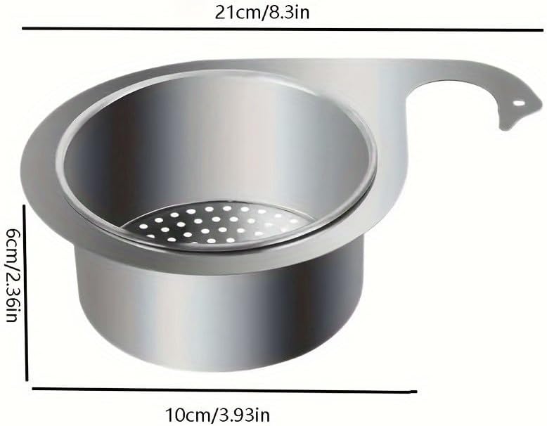 Premium Stainless Steel Kitchen Swan Sink Strainer Basket Hanging Waste Drain Filter Basket Fruit Vegetable Drainer Sponge Rack Storage